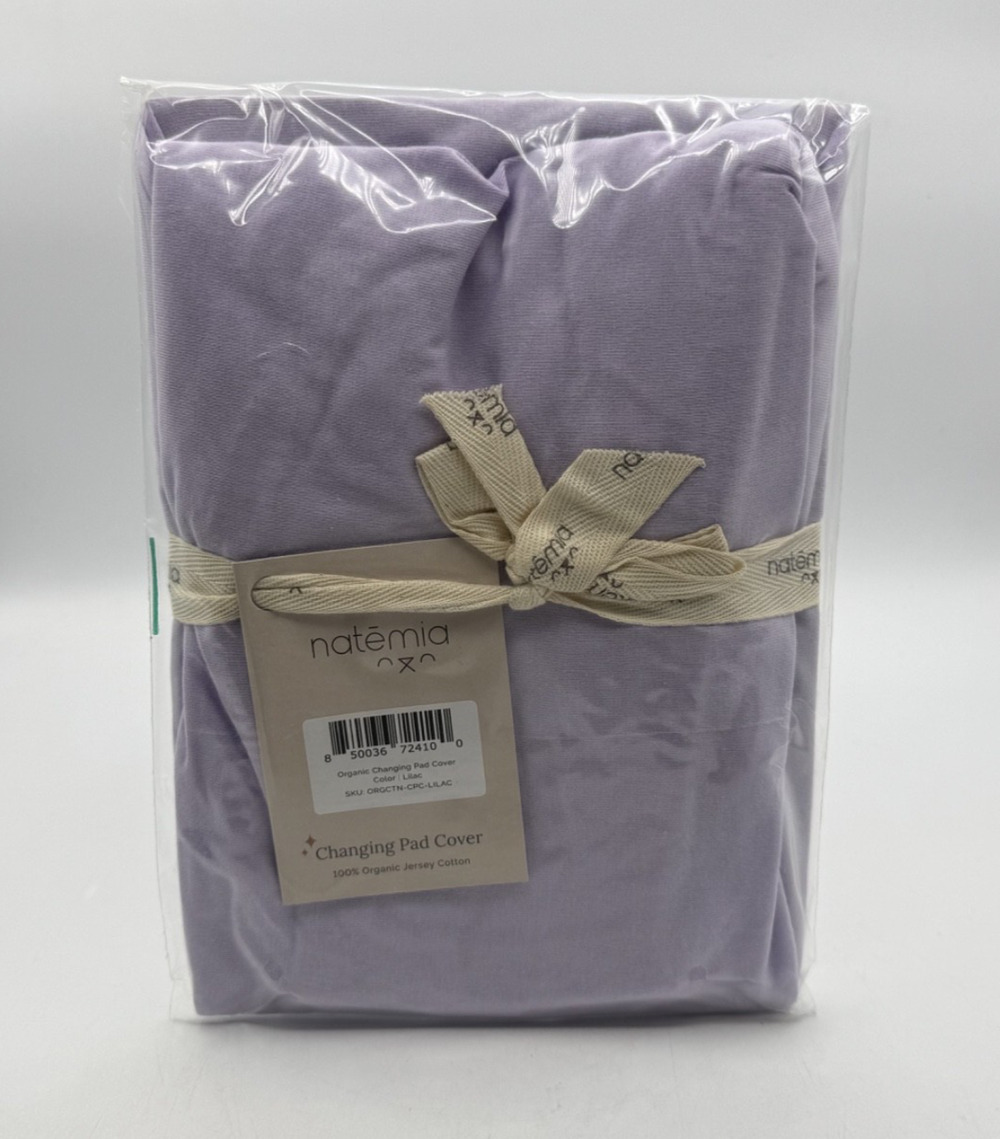 Natemia Lilac Organic Changing Pad Cover 100% Jersey Cotton 32"x17" Sealed New